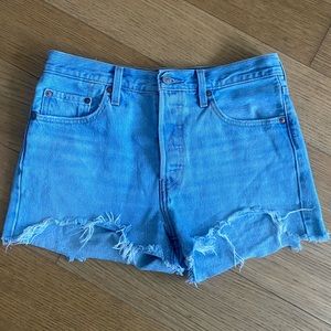 Levi's Women's Premium 501 Original Shorts ​Sz 28 Distressed Cutoff Summer